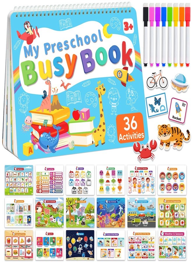 Gagule Toddler Busy Book Preschool Learning Activities, Montessori Educational Toys for 3 4 year old Boy Girl Gifts, Tracing Coloring Activity Books for Kids Ages 3-5, Autism Sensory Travel Toys for Toddlers - Image 1
